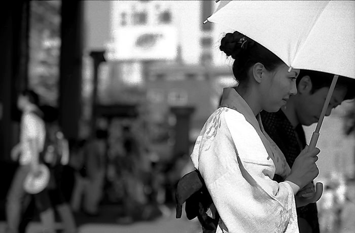 Young woman wearing Kimono