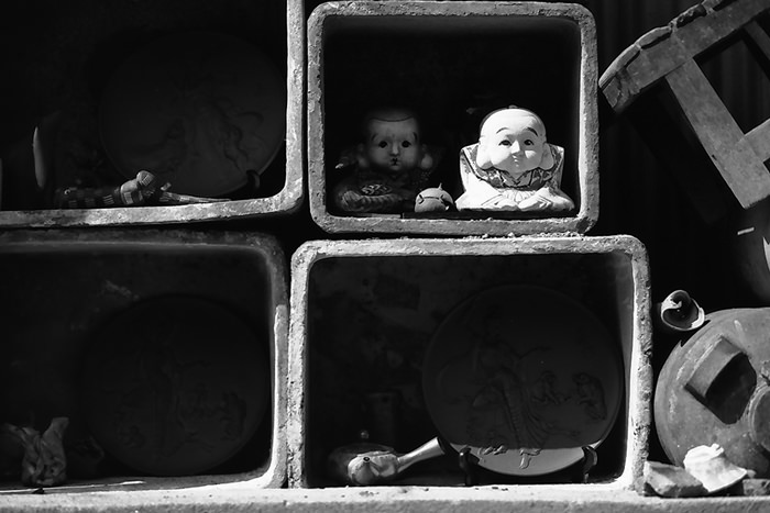 Dolls in shelf