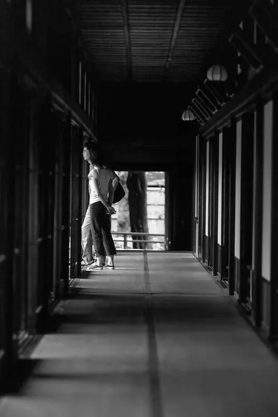 Couple at end of corridor