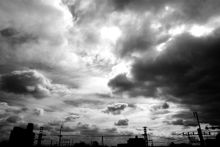 dark clouds and silhouettes