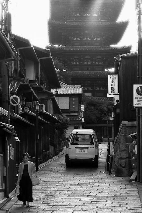 Five-storied pagoda on top of slope