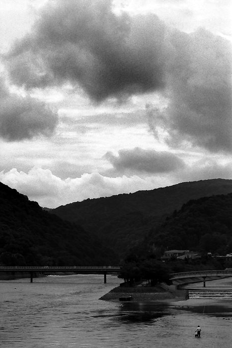 fisherman in Uji-Gawa river