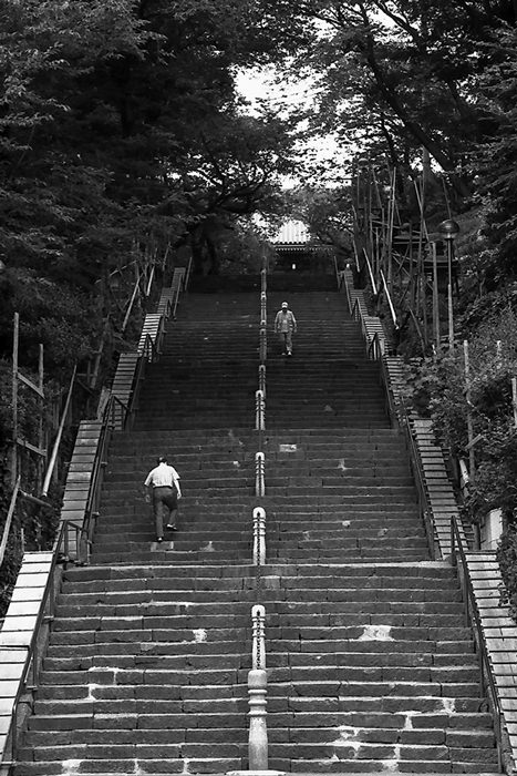 Steep stairway in temple