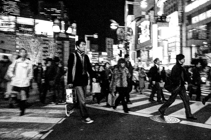 Pedestrian crossing street