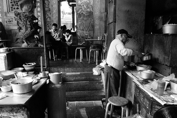 Man cooking in kitchen