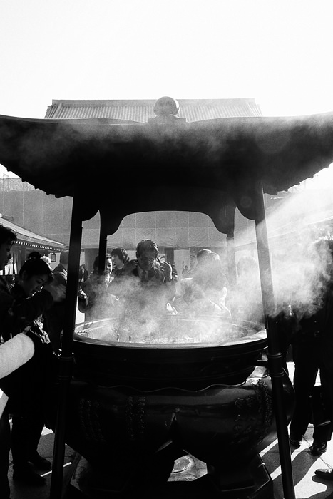 smoke from incense burner
