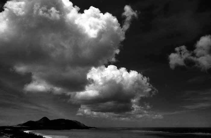 Clouds above bay