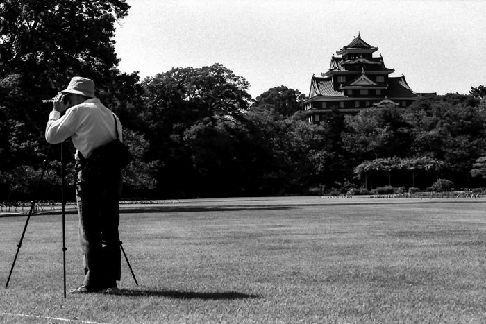 Okayama castle and photographer