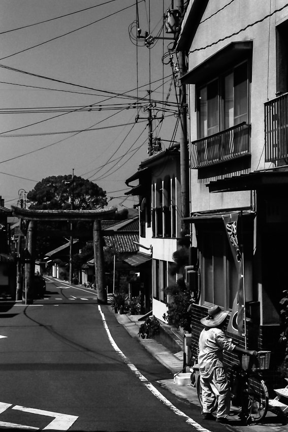 Torii standing in residential area