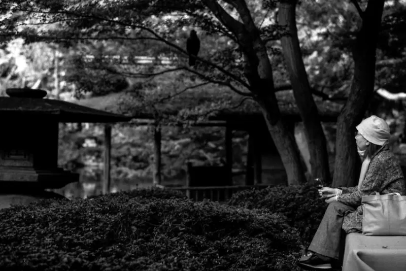 Woman sitting on bench