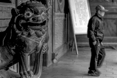 Guardian dog in Baoan Temple