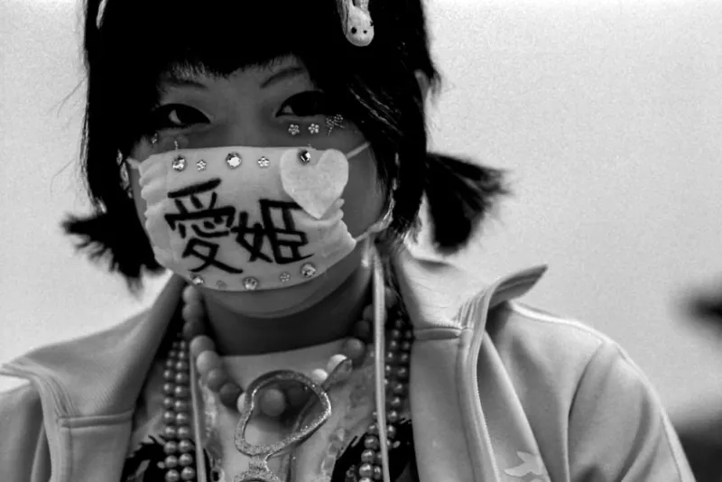 Girl wearing mask