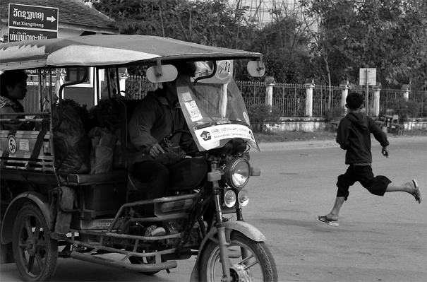 Boy Was Running And Jumbo Was Also Running (Laos)