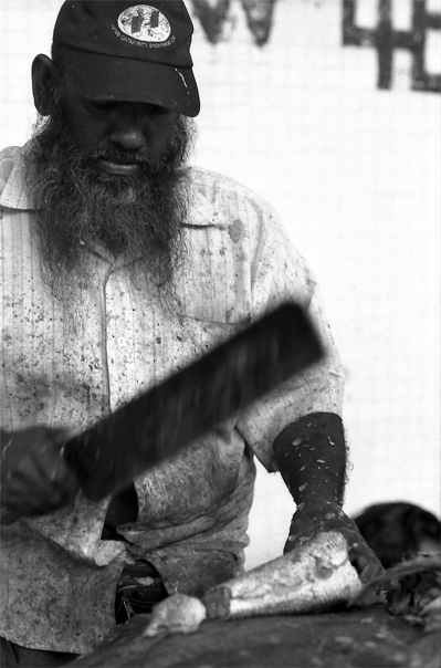 Bearded Man Was Cutting Tuna (Sri Lanka)