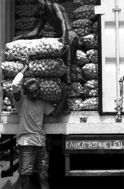 Man unloading from truck