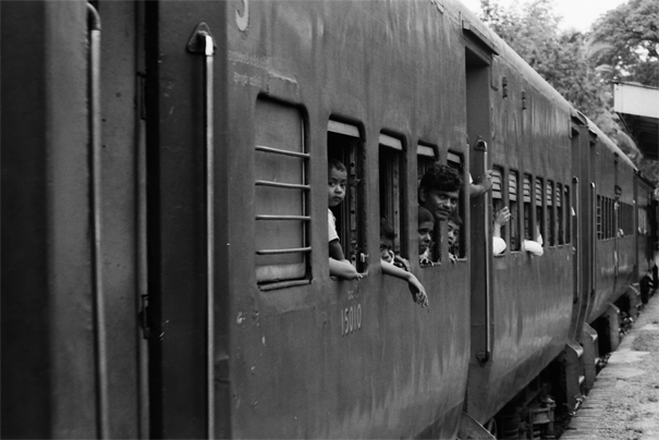 Passengers Leaning Out Of The Window (Sri Lanka)