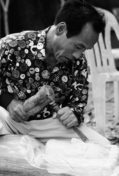 Man carving