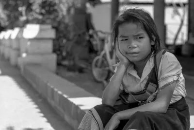 Girl having a disgruntled look