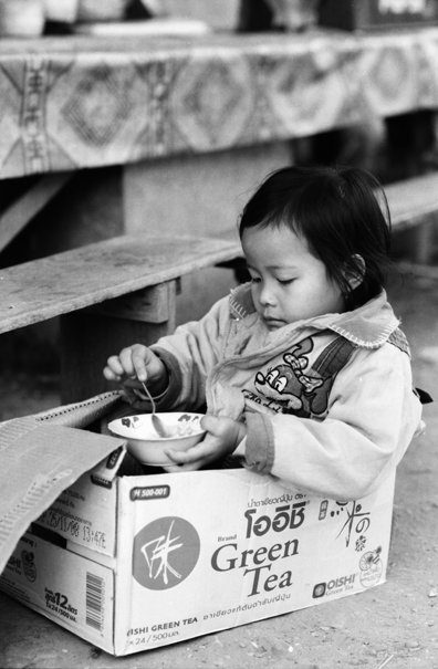 girl in cardboard box
