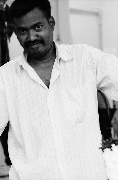 Man wearing white shirt