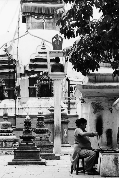 Stupa In The Other Side Of A Woman (Nepal)