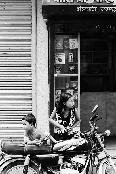 Siblings Around The Motorbike (Nepal)
