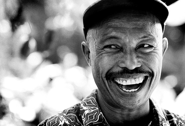 Big laugh of man