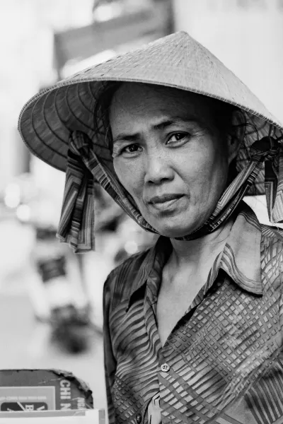 Woman with conical hat