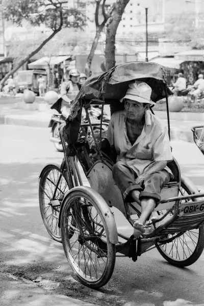 Keen-eyed man on cycle