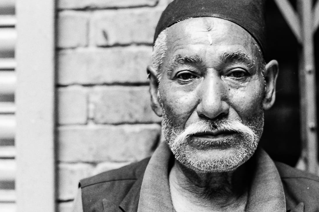 Old man with magnificent gray mustache