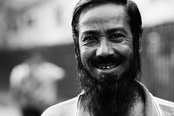 Man wearing long beard