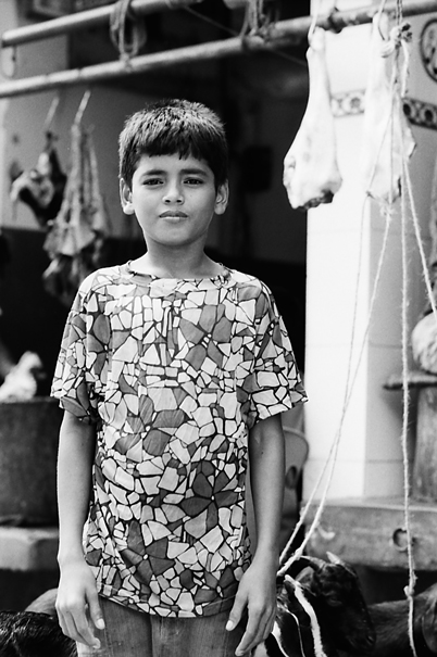 Boy standing upright