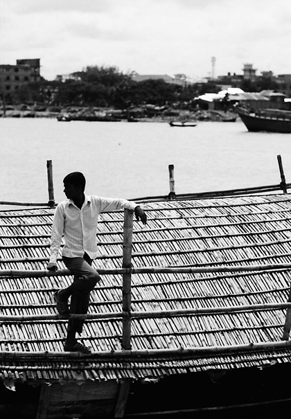 Man standing on roof