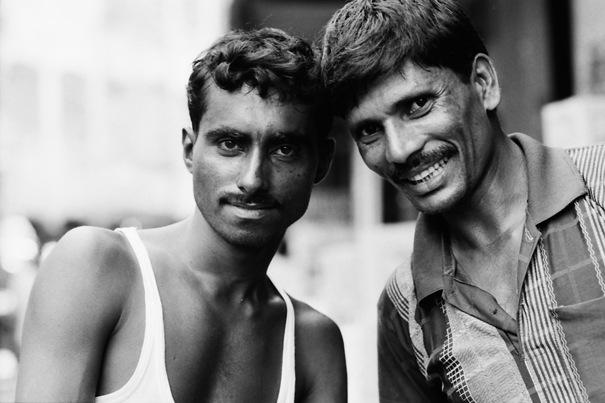 Men touching head each other