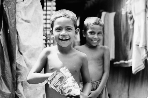 Boy having snack
