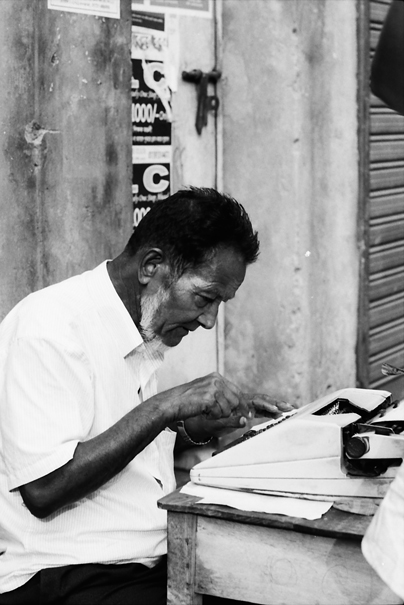 Man typing