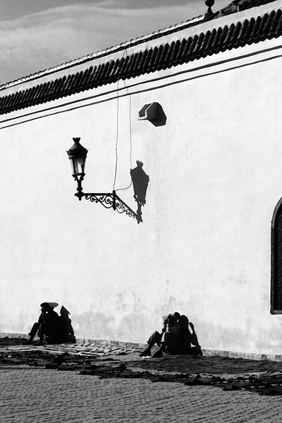 Figures Around A Street Lamp (Morocco)