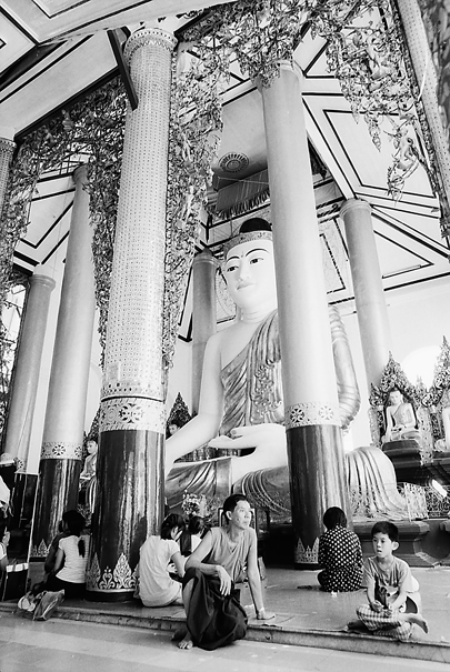People In Front Of Buddha (Myanmar)