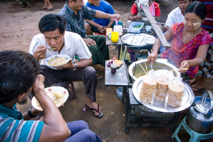 People eating noodle