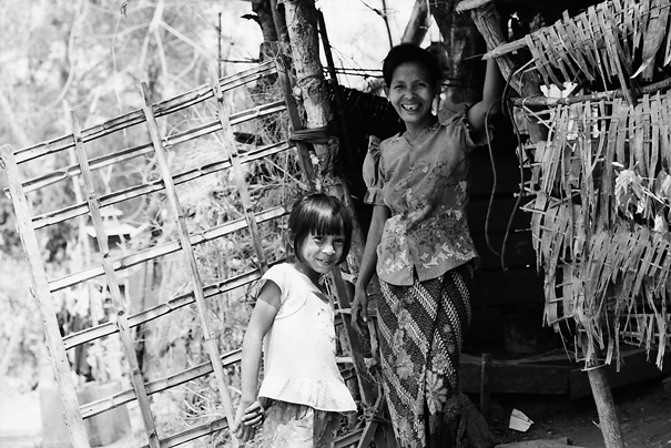 Girl And Her Mother At The Entrance (Myanmar)