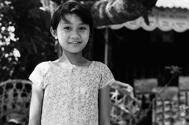 Girl Wearing A Floral Dress (Myanmar)