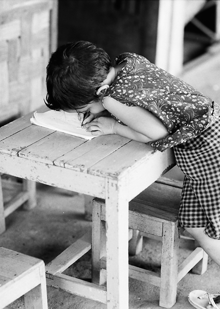 Boy doing homework