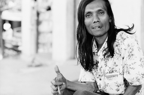 Thumb Up Of A Man With Long Hair (Myanmar)