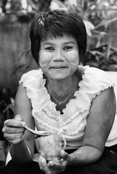 Woman Eating Afternoon Snack (Myanmar)