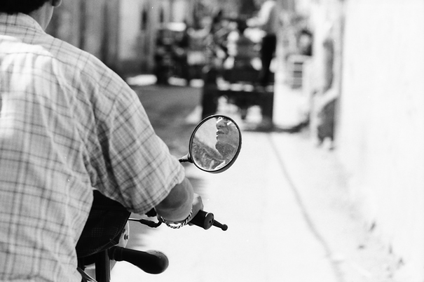 Man riding on motorbike