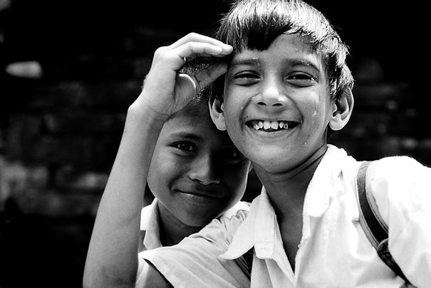 Cheerful school boys