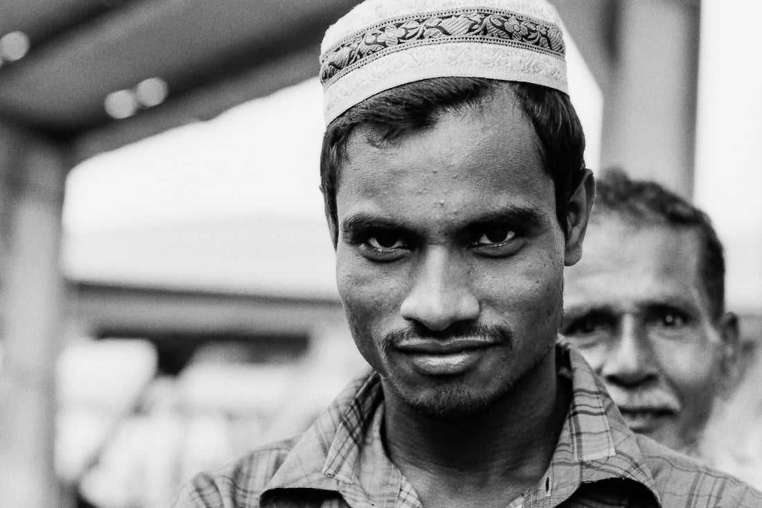 Man shooting penetrating look