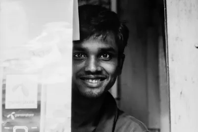 Man showing his teeth