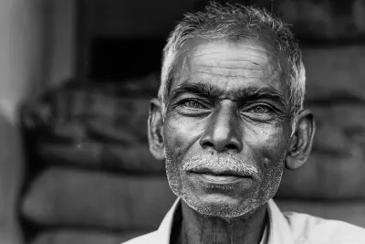 Man with well-groomed whisker