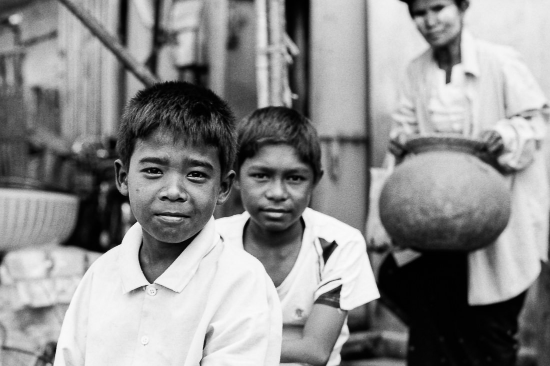 Two boys and one woman